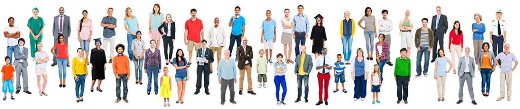 Personas de distintos orígenes étnicos y socioeconómicos.